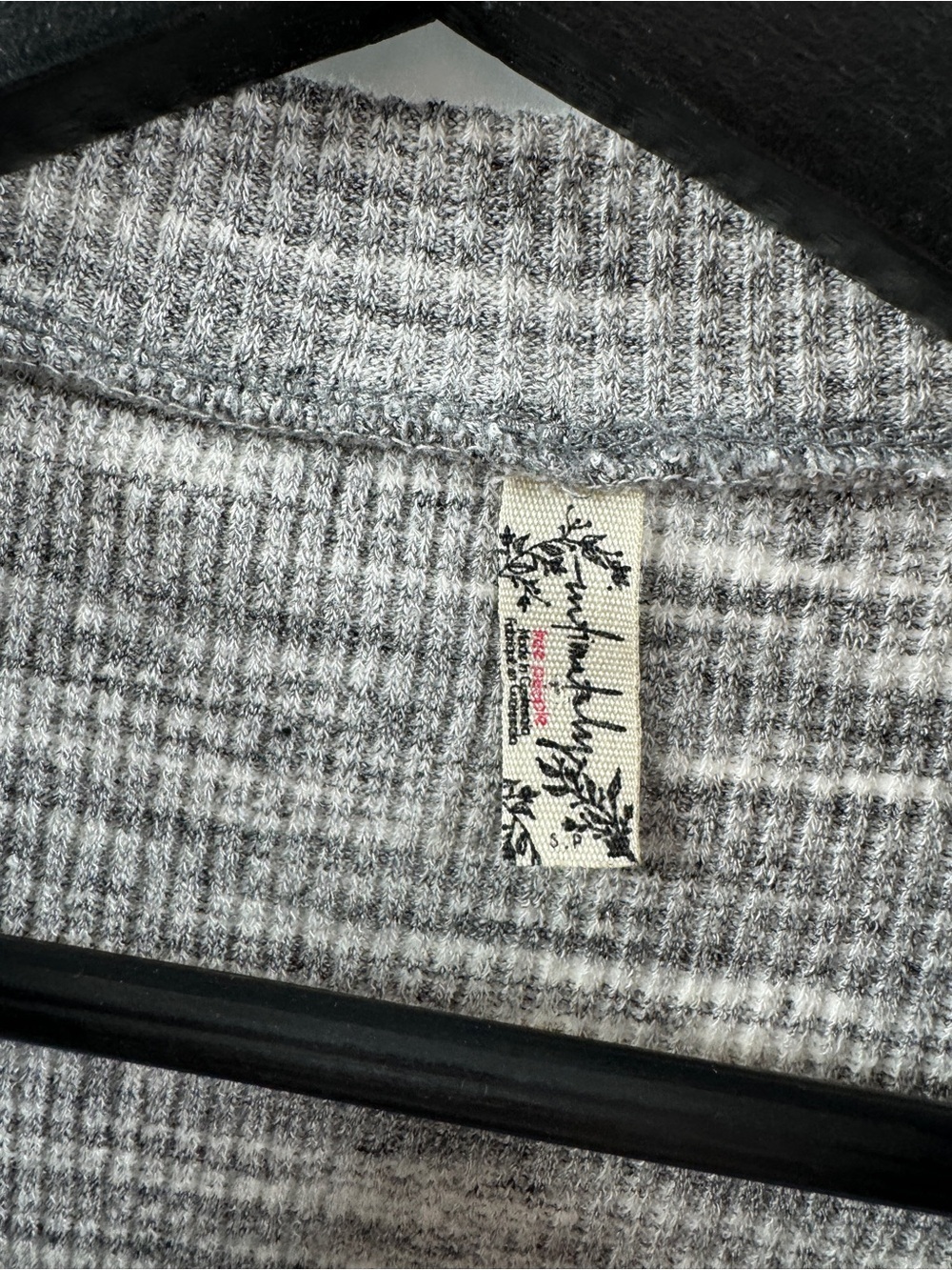 Free People Intimately Gray Ribbed Long Sleeve Bodysuit Women's Small - Picture 4 of 8